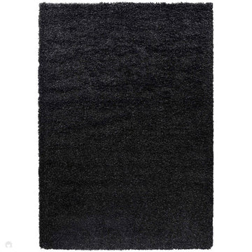 Oxford OXF00 Plain Plush Soft Stain-Resistant Textured Polypropylene Shaggy Anthracite Rug-Desire Rugs-Rug Love - The Most Loved Rug Store